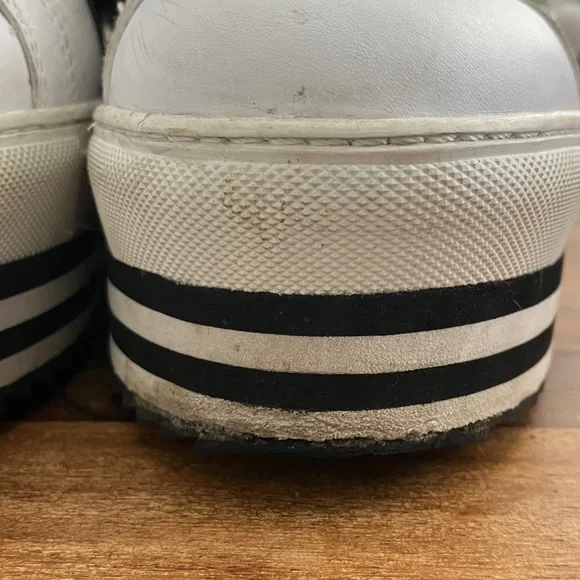 Byblos White Platform Sneakers with Silver Stripes - Picture 6 of 8